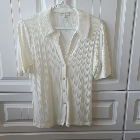 Cutaway Hem Polo Top By Madewell - Picture 5 of 7